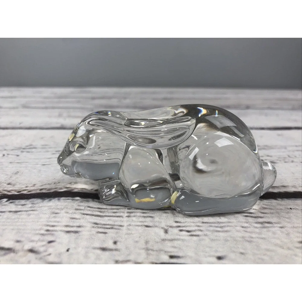 Princess House Lead Crystal Bunny Rabbit Paperweight Figurine 4